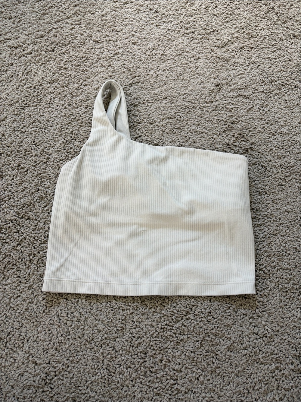 lululemon athletica One-Shoulder Ribbed Crop Top - Cream